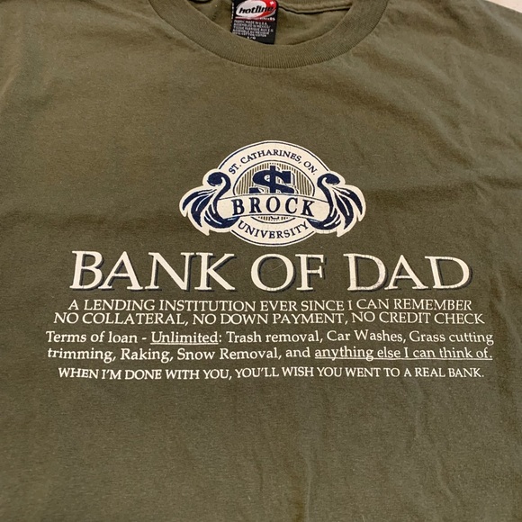 Bank of Dad Brock University HotLine Vintage Tee - Size L - Picture 2 of 6